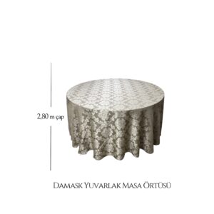 Damask Yuvarlak Masa Örtüsü Kiralama, Düğün Nişan Organizasyon Malzeme Kiralama