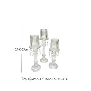 Taşlı Şapkalı Kristal Mumluk Kiralama, Düğün Nişan Organizasyon Malzeme Kiralama